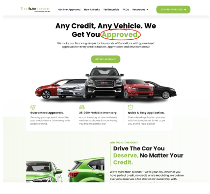 the auto lenders, automotive website | silver6